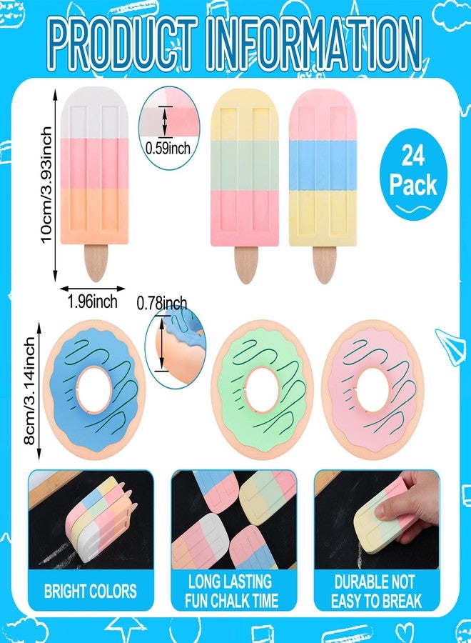 Watersay 24 Pcs Chalk Set Multicolor Dessert Party Favors Outdoor Washable Chalk for Adult Fun Summer Playground Outdoor Activities Painting on Chalkboard Blackboard(Assorted) - Image 2
